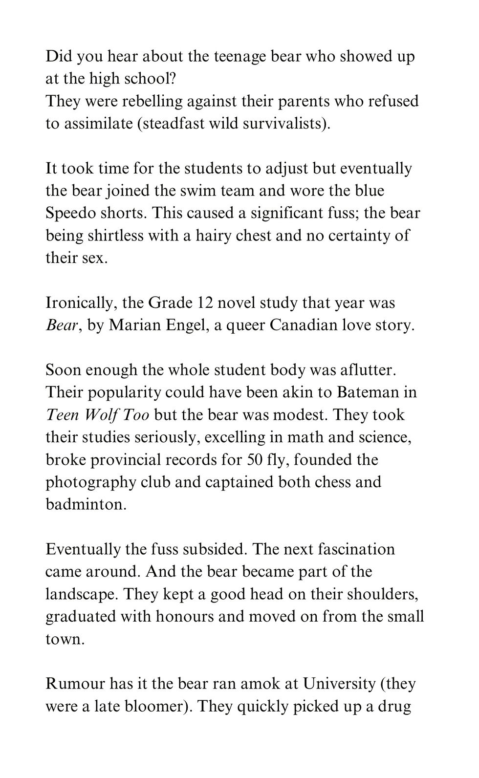 Thumbnail: Coming Over for Coffee, A Teenage Bear, J.Lorito, A Farmhouse Book, Art