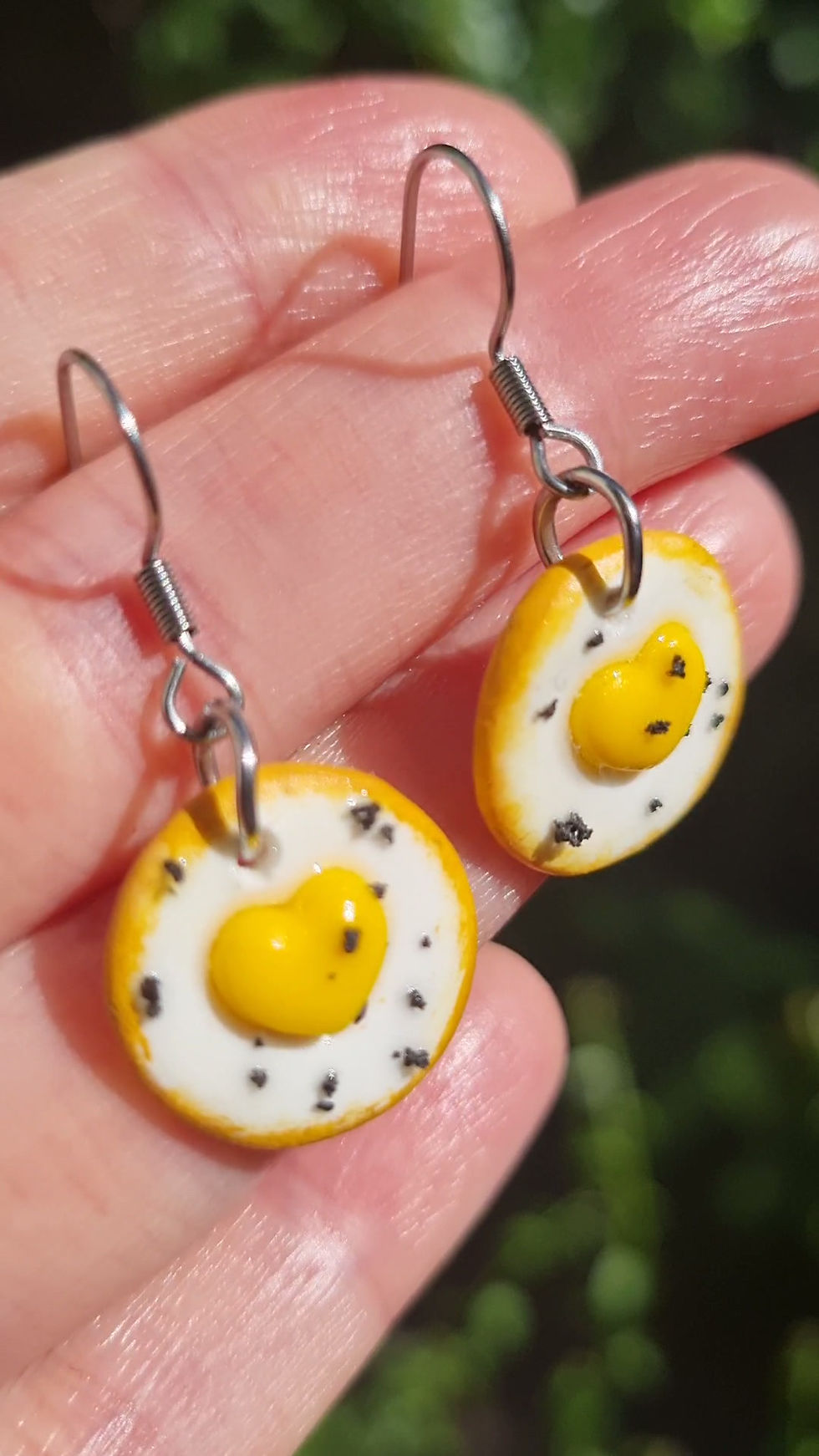 Thumbnail: Oeuf au plat au Poivre Boucles d'oreilles Amusantes, Cadeau Petit Dej