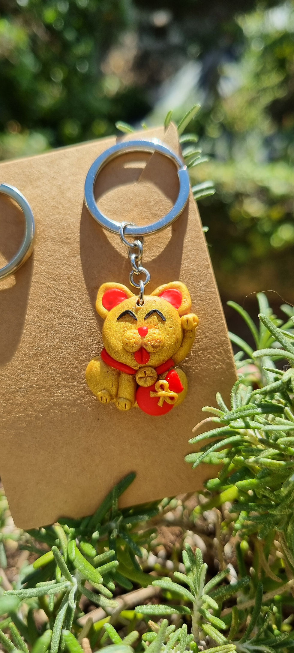 Miniature : Porte-Clefs Maneki Neko Chat Porte-Bonheur