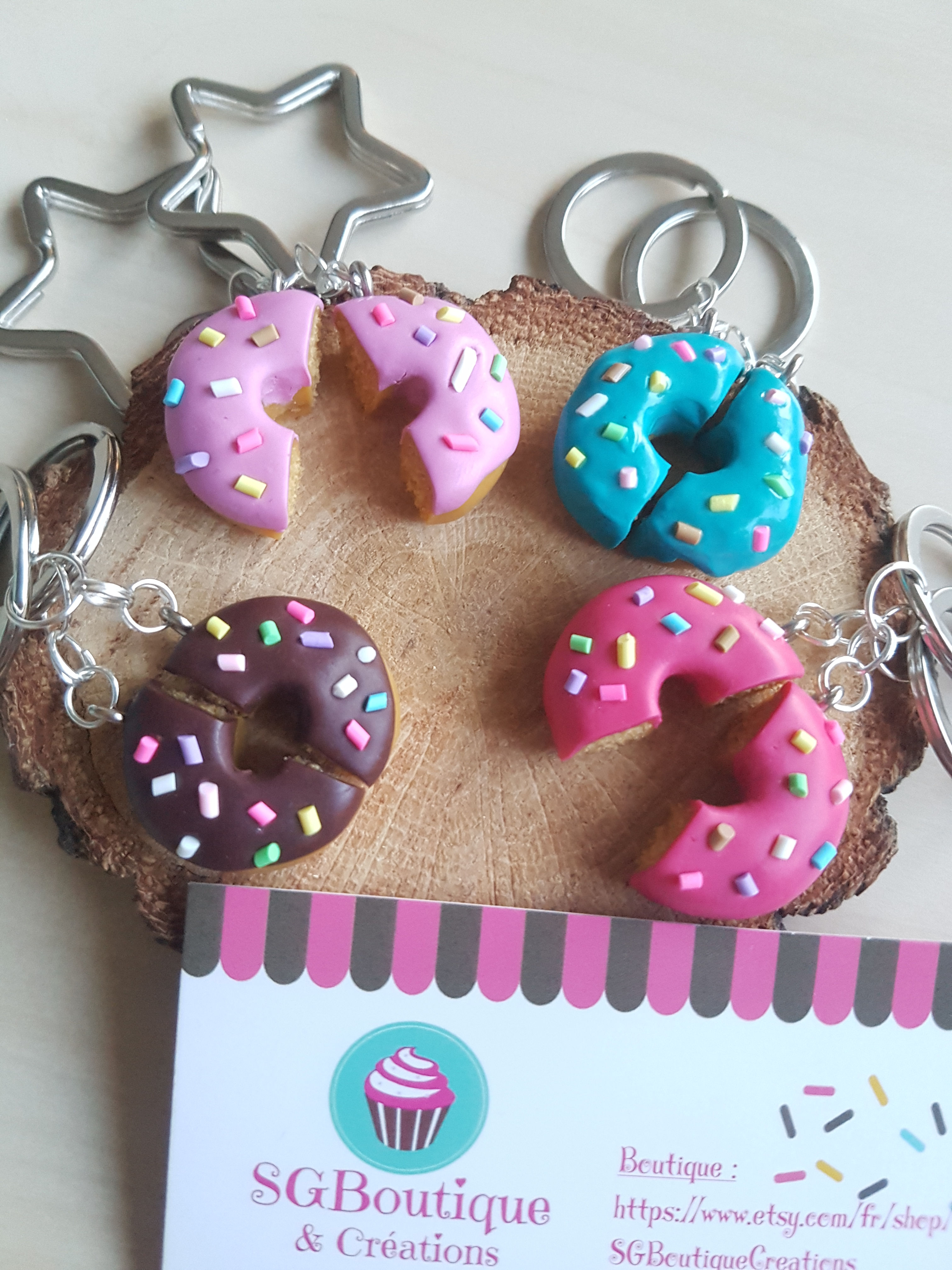 Porte-Clefs Donuts, Cadeau BFF Meilleurs Amis, Duo Couple