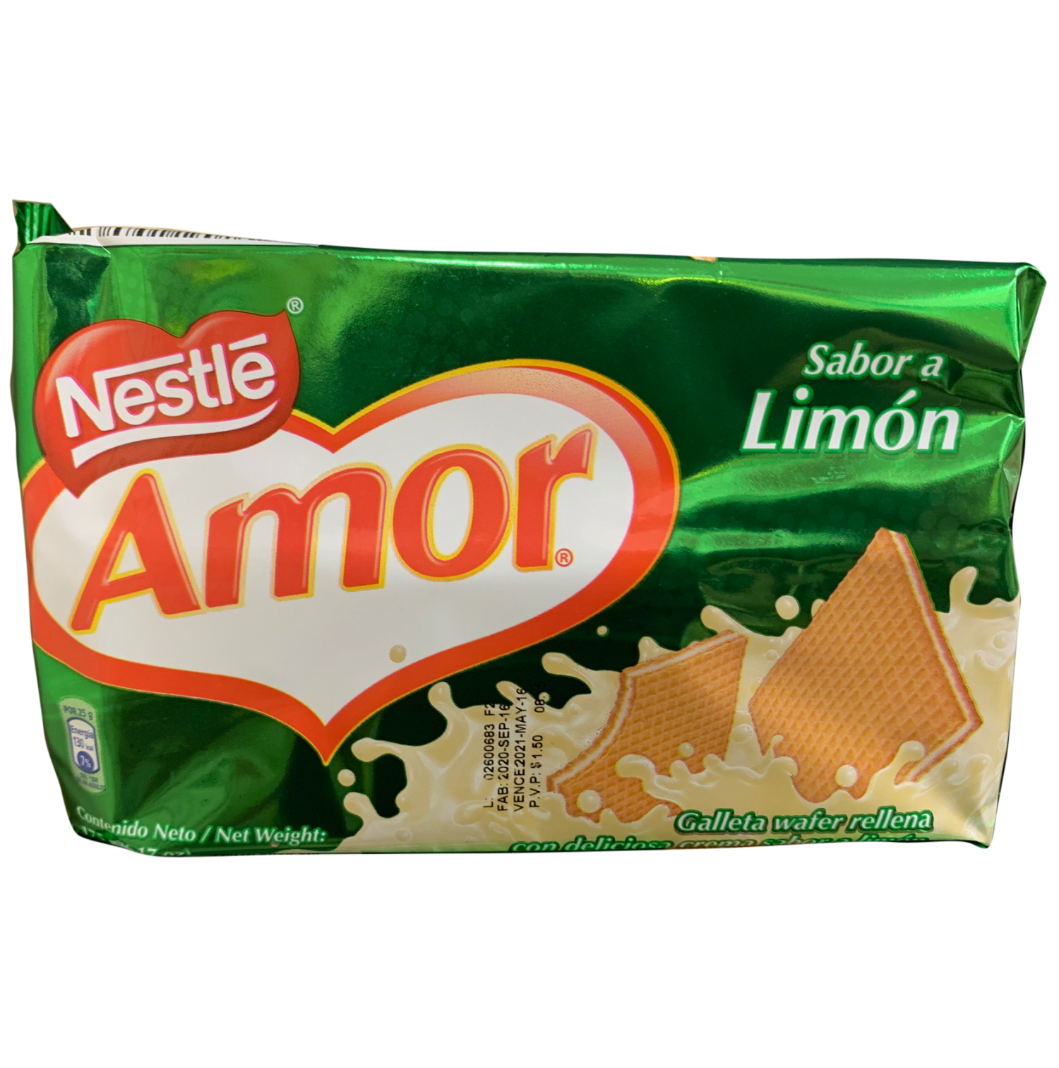Nestle Galleta Amor Wafer sabor limón  175g
