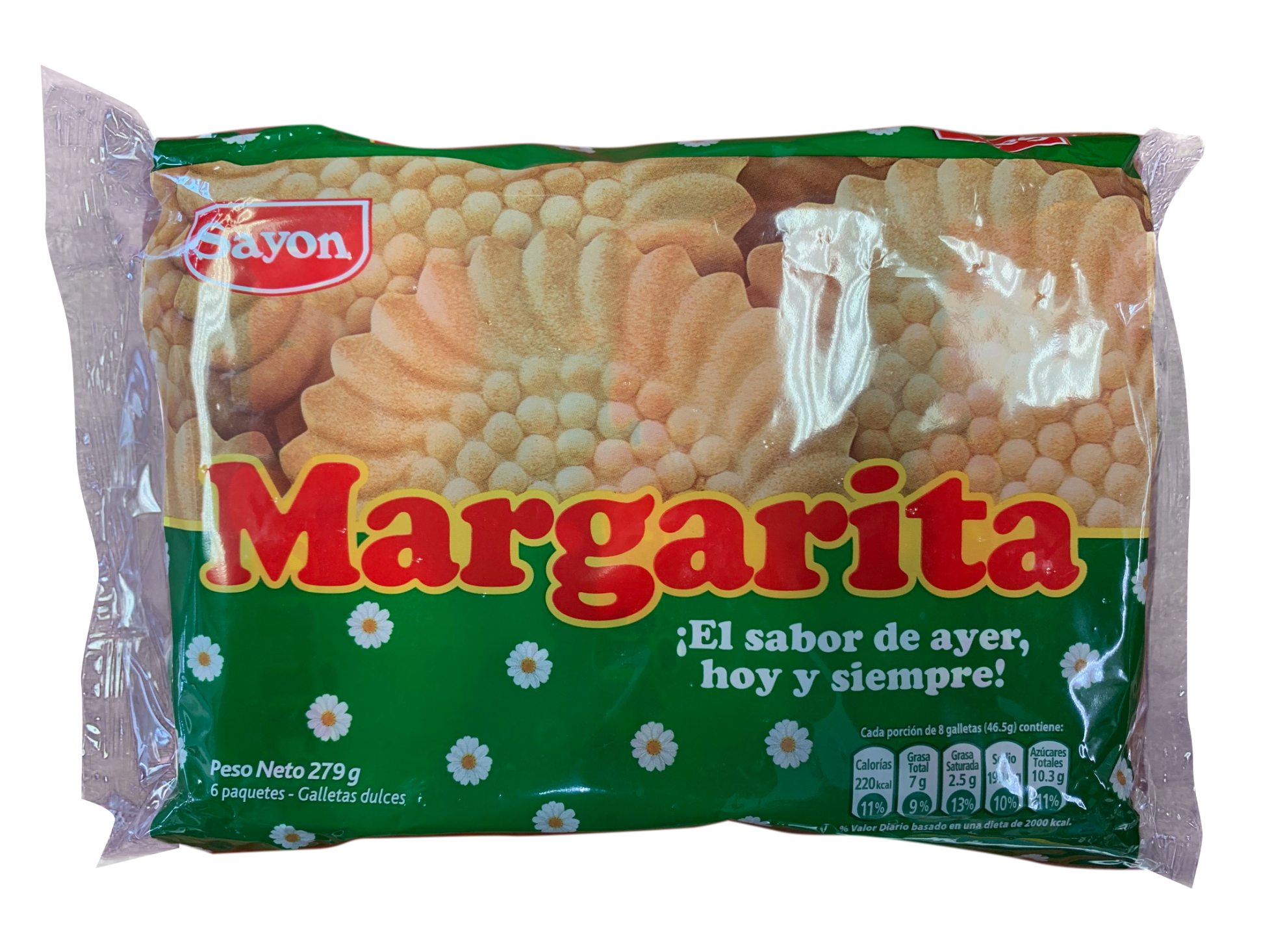 Sayon  Margarita- 6 paquetes de Galletas Dulces / 6 units Sweet Cookies ( 279g)