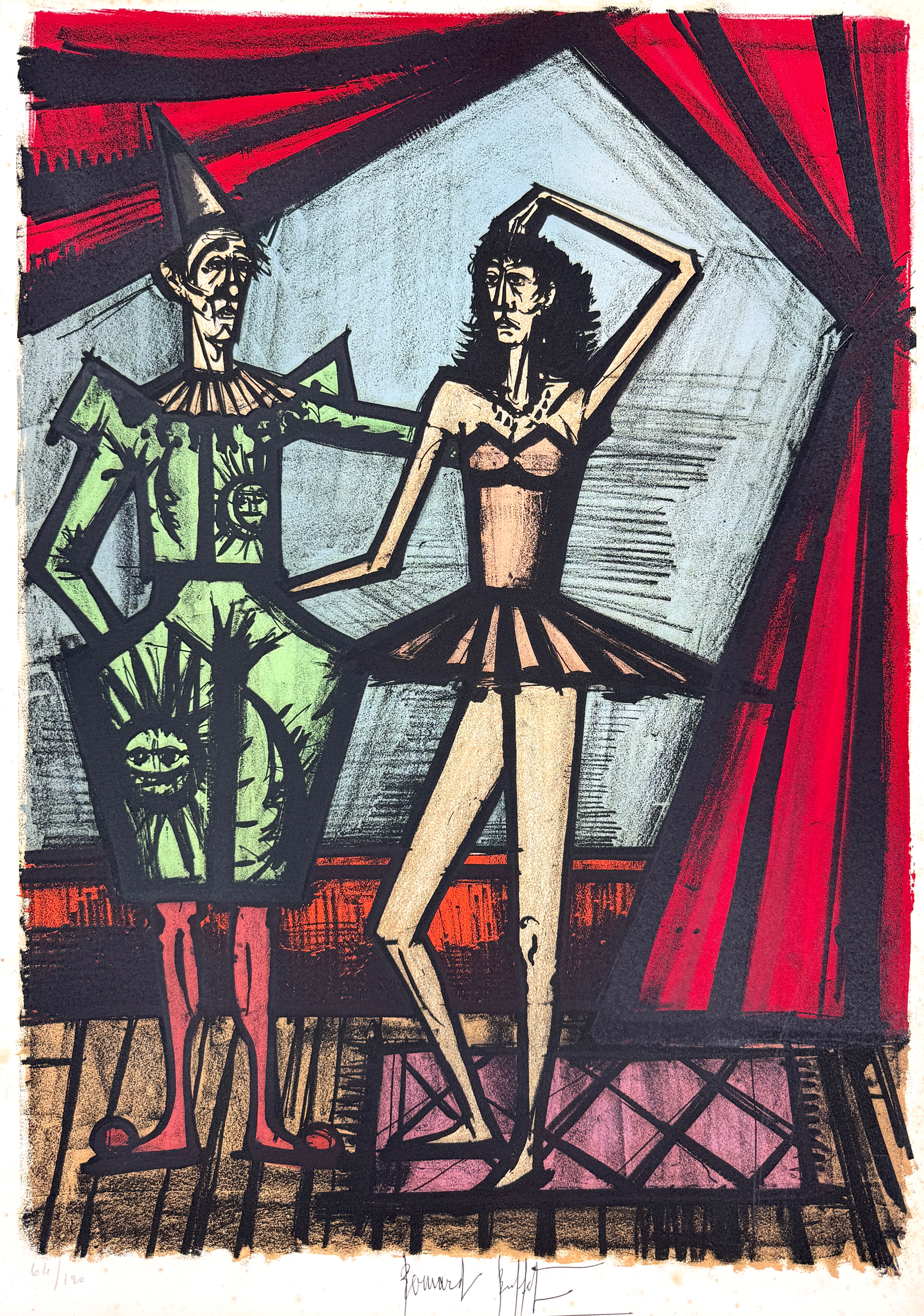 Bernard Buffet - Le Clown et la Danseuse, 1968