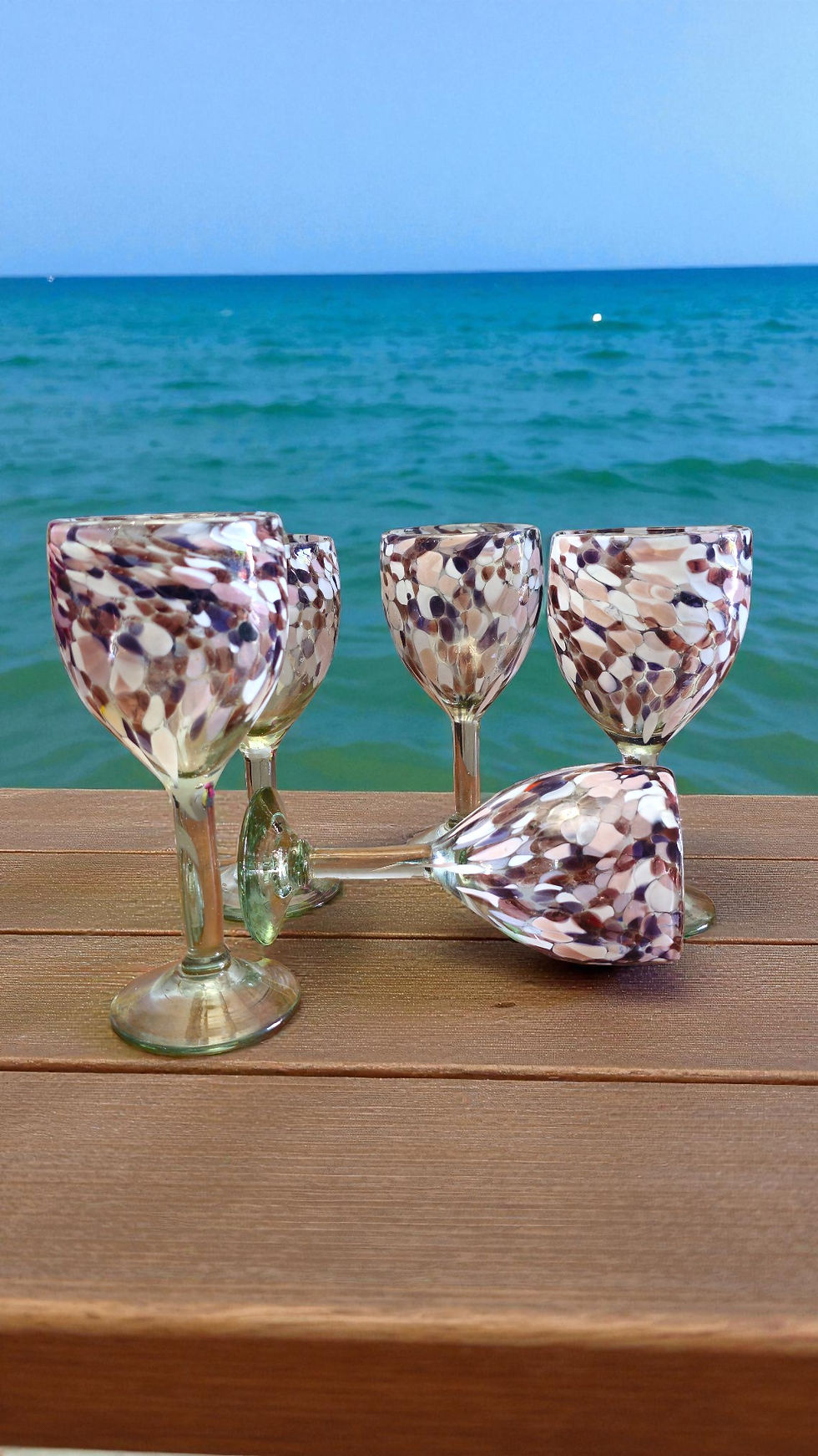 Copa vino blanco pintas cortina set 6 pz