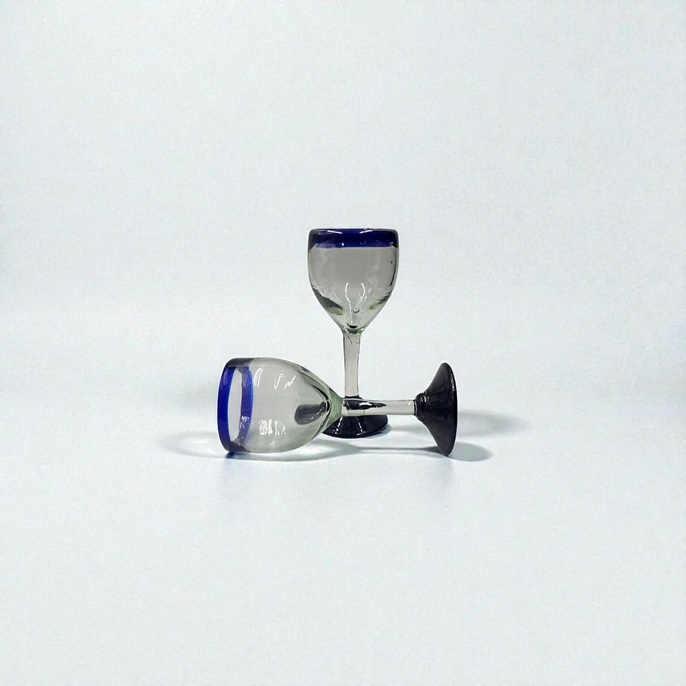 Miniatura: Copa vino blanco filo azul set 6 psz