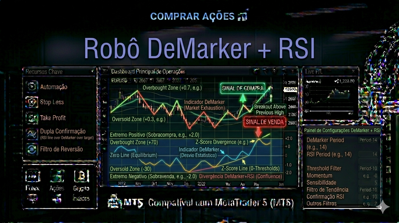 ROBÔ DE INVESTIMENTO DeMARKER + RSI