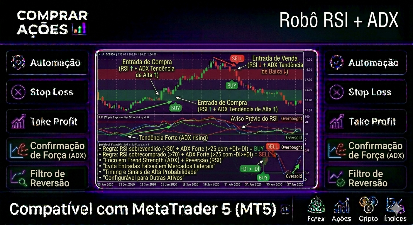 ROBÔ DE INVESTIMENTO RSI + ADX