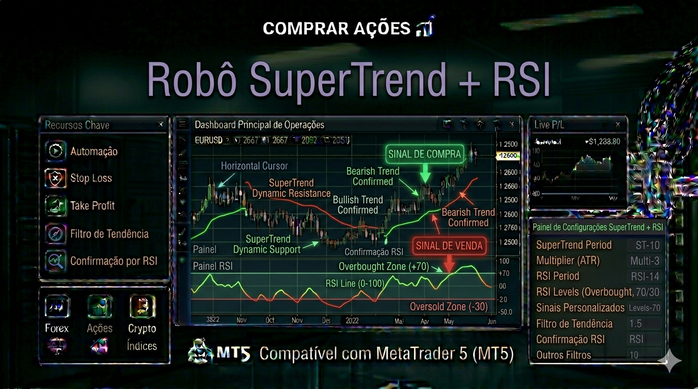 ROBÔ DE INVESTIMENTO SUPERTREND + RSI