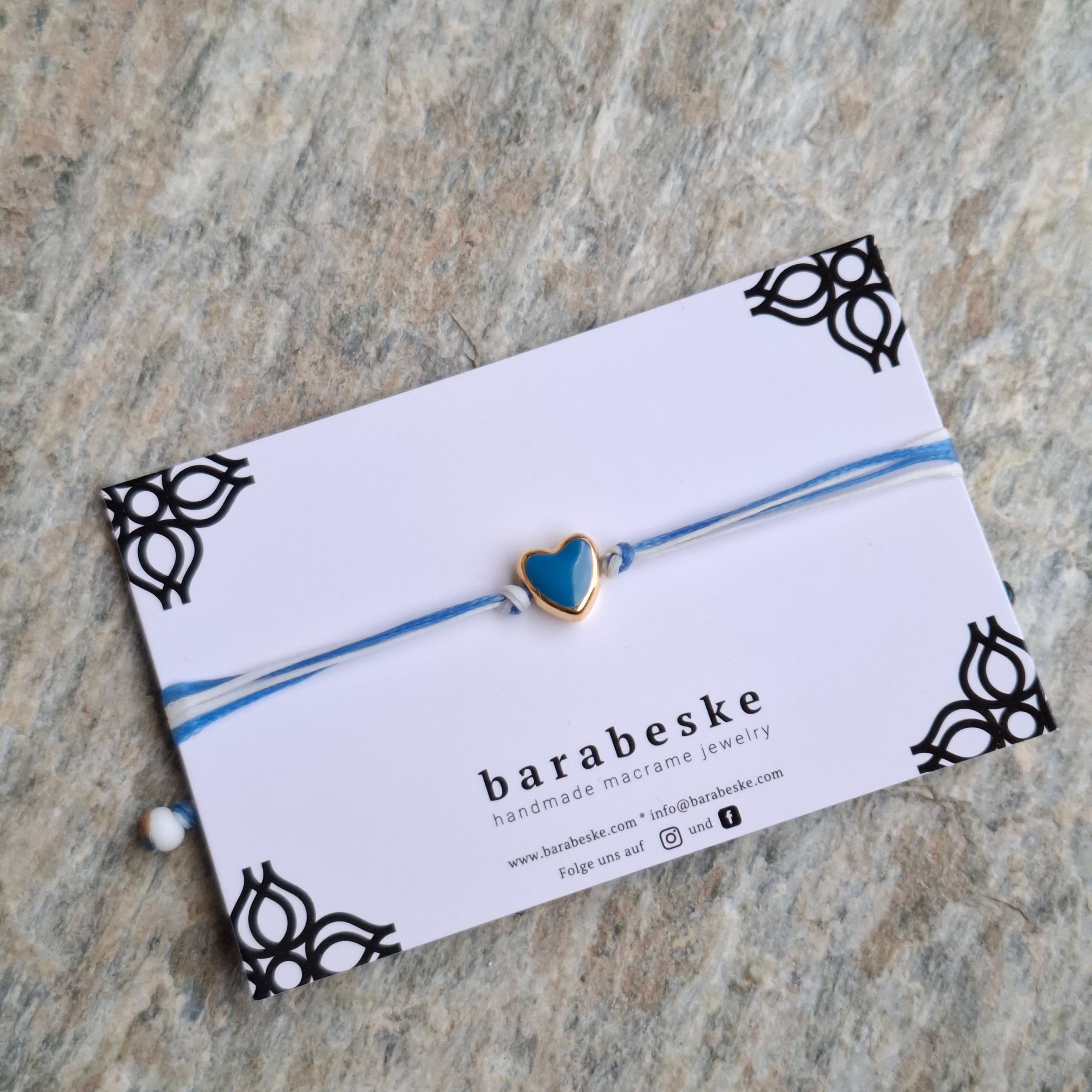 Armband "Herz- Weiß/Blau"