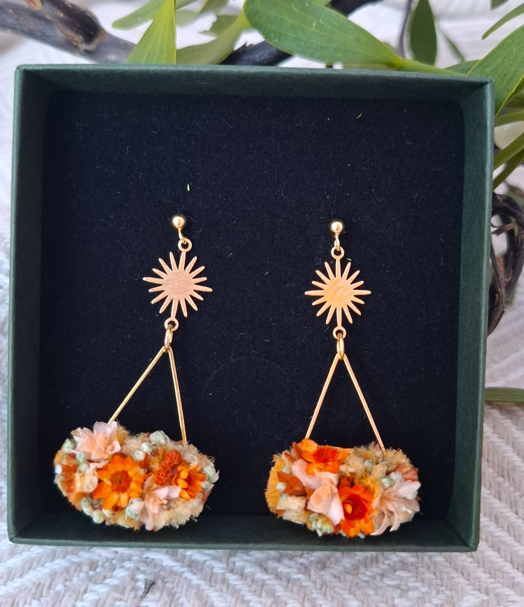 Blumenohrringe "Solea-Orange"