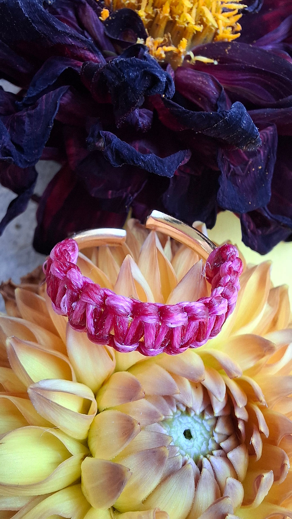 Miniaturbild: Makramee - Ring "pink/rosa"