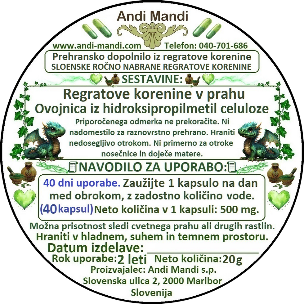 Regratova korenina kapsule (Taraxacum officinale) 40 kapsul - Andi Mandi
