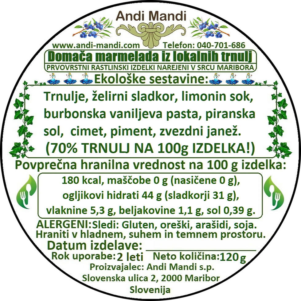 Domača marmelada Andrejeva trnuljčica