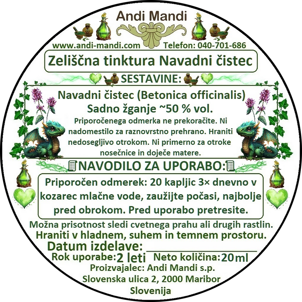 Navadni čistec tinktura iz zbirke osmih tinktur