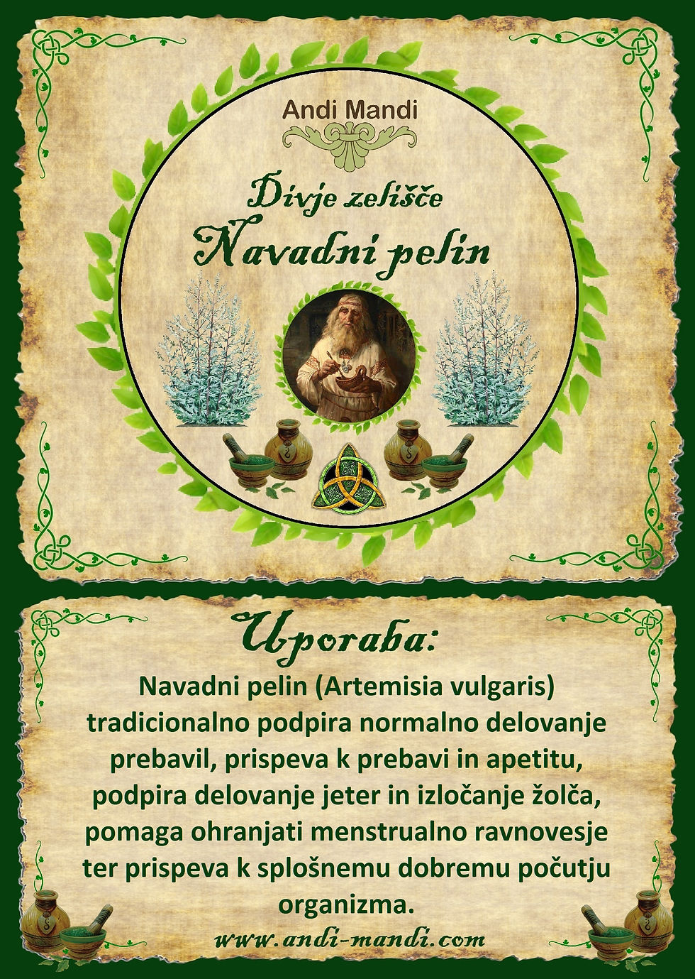 Navadni pelin (Artemisia vulgaris) tradicionalno podpira normalno delovanje prebavil, prispeva k prebavi in apetitu, podpira delovanje jeter in izločanje žolča, pomaga ohranjati menstrualno ravnovesje ter prispeva k splošnemu dobremu počutju organizma.