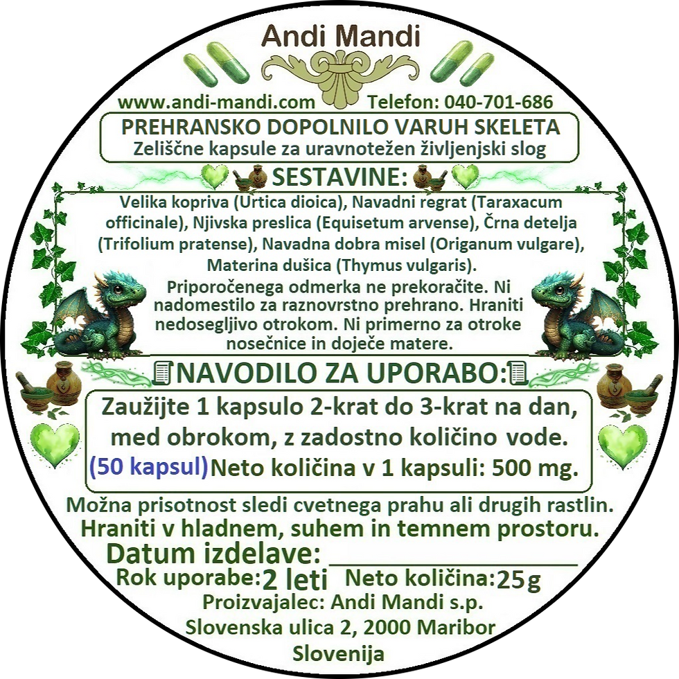 Zeliščne kapsule Varuh skeleta