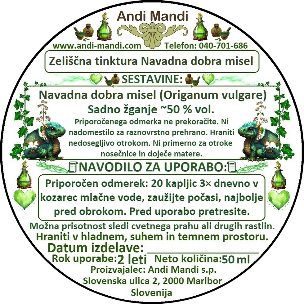 Divja zeliščna tinktura Navadna dobra misel