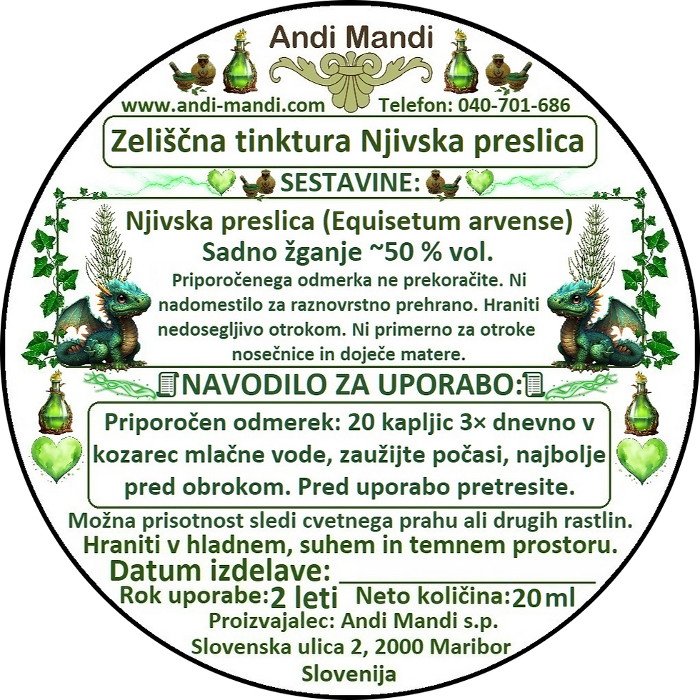 Njivska preslica tinktura iz zbirke osmih tinktur