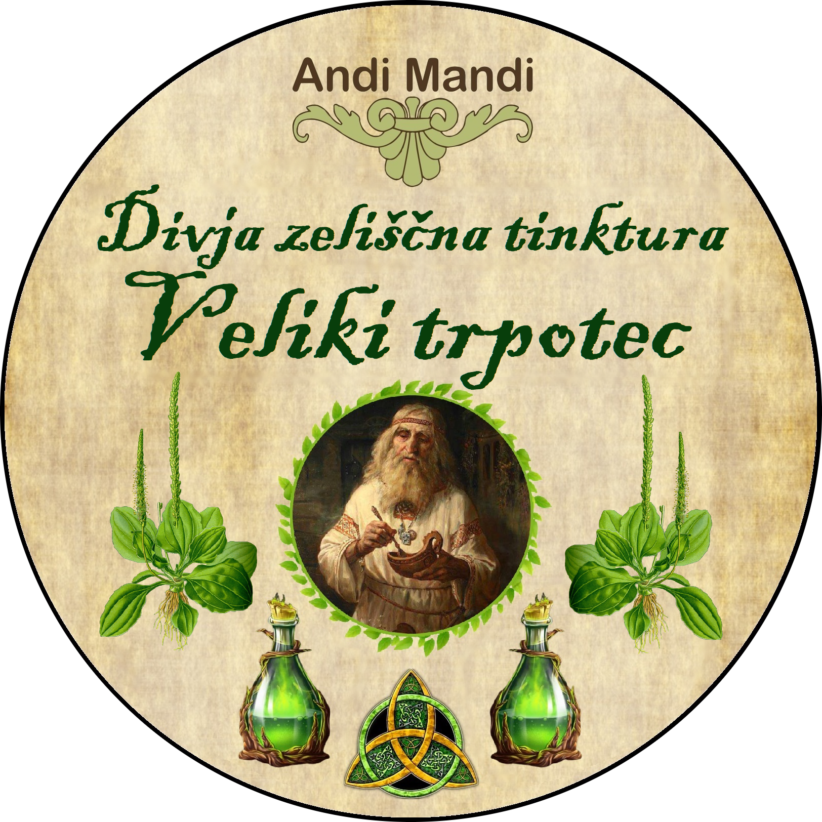 Divja zeliščna tinktura Veliki trpotec