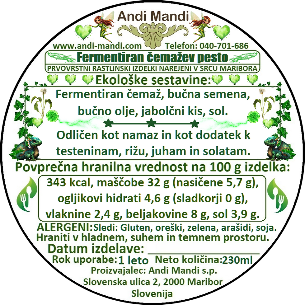 Andrejev fermentiran čemažev pesto