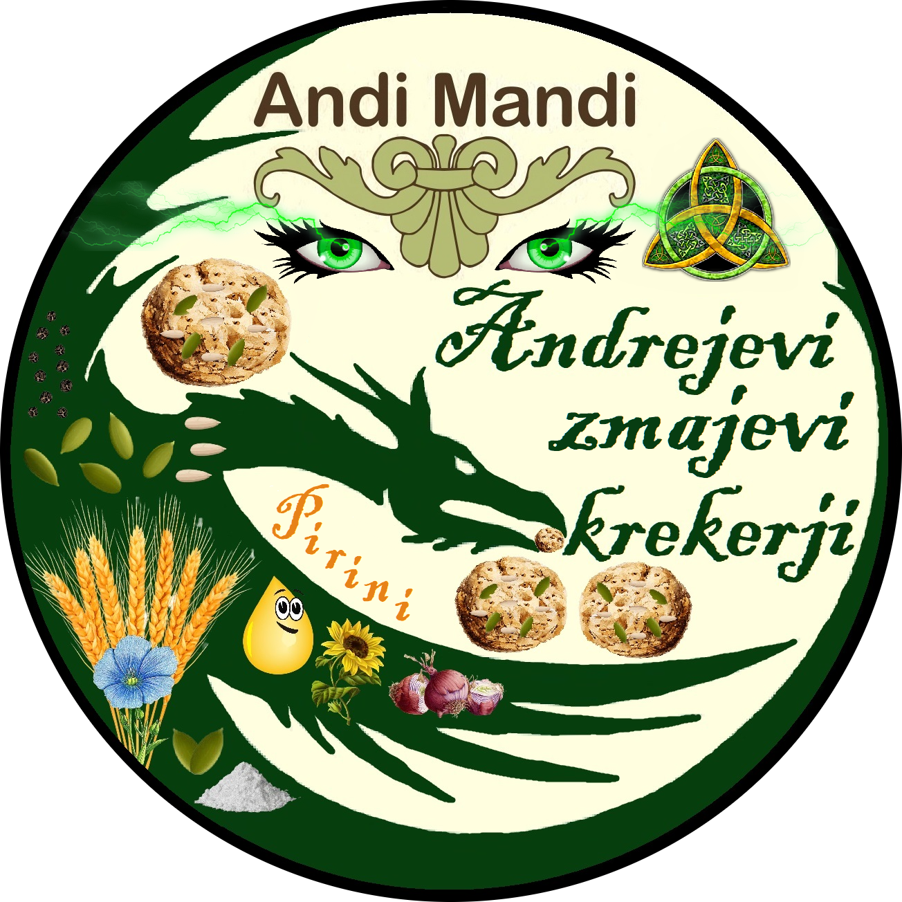 Andrejevi zmajevi krekerji - Gurmanski pirini krekerji