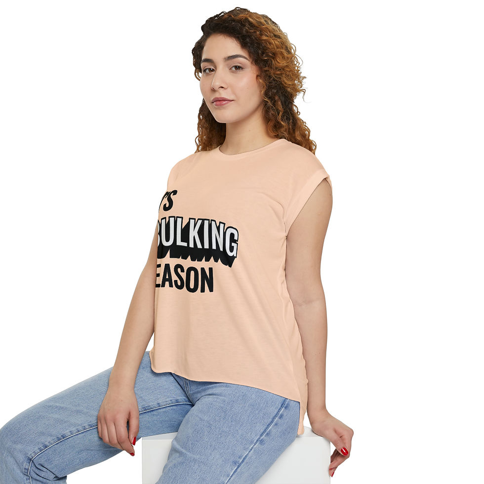 Thumbnail: It's Bulking Season Women’s Flowy Rolled Cuffs Muscle Tee