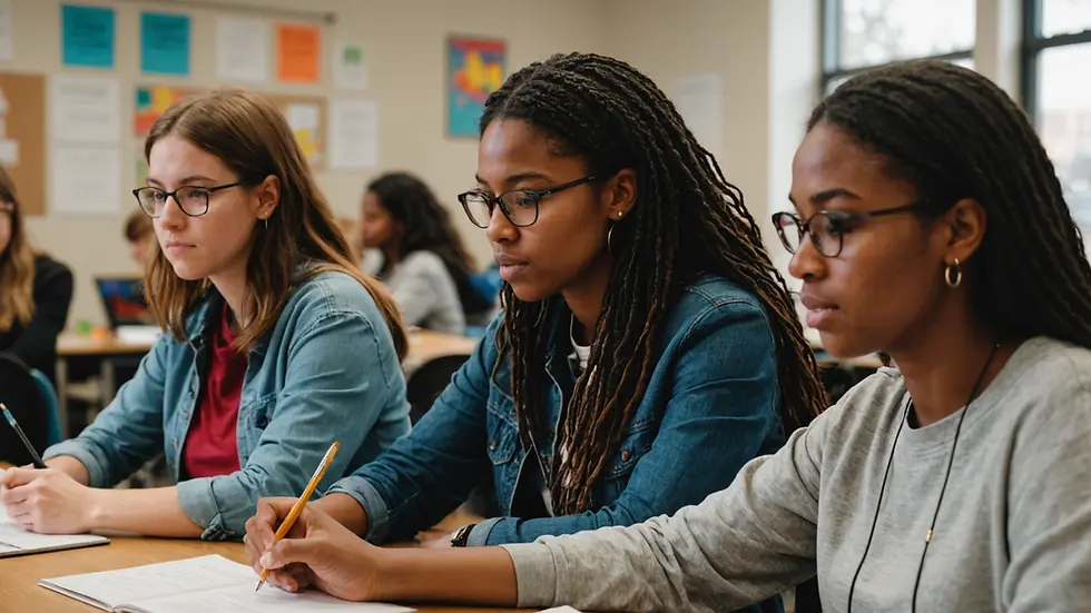 Students engaged in a workshop focusing on college transition strategies