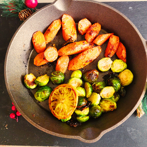 Roasted Carrots & Brussel Sprouts