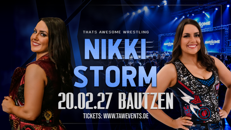 ehemalige WWE Wrestlerin Nikki Storm auf Anzeige für Event am 20.02.27 in Bautzen, Deutschland