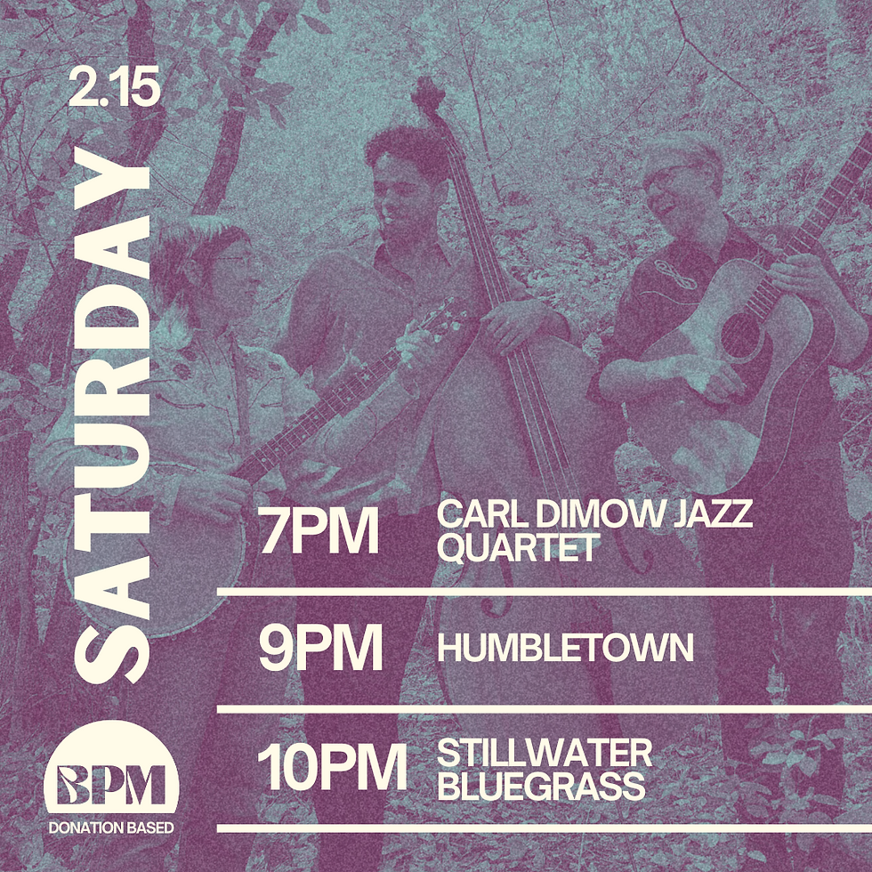Carl Dimow Quartet + Humbletown + Stillwater Bluegrass