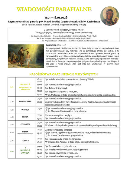 ŚWIĘTO CHRZTU PAŃSKIEGO