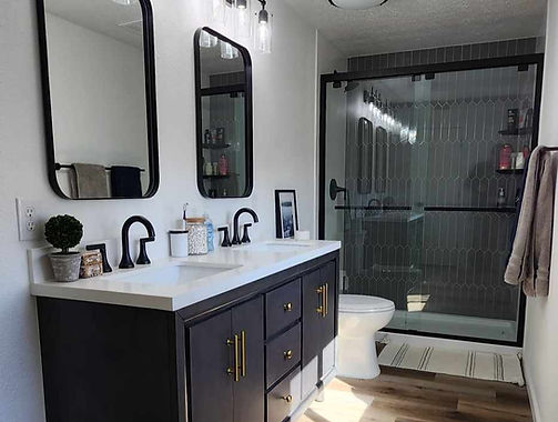 Colorado Springs bathroom remodel new lights new fixtures
