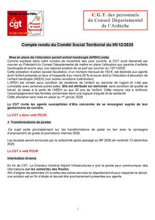 Compte rendu CST du 5 décembre 2025