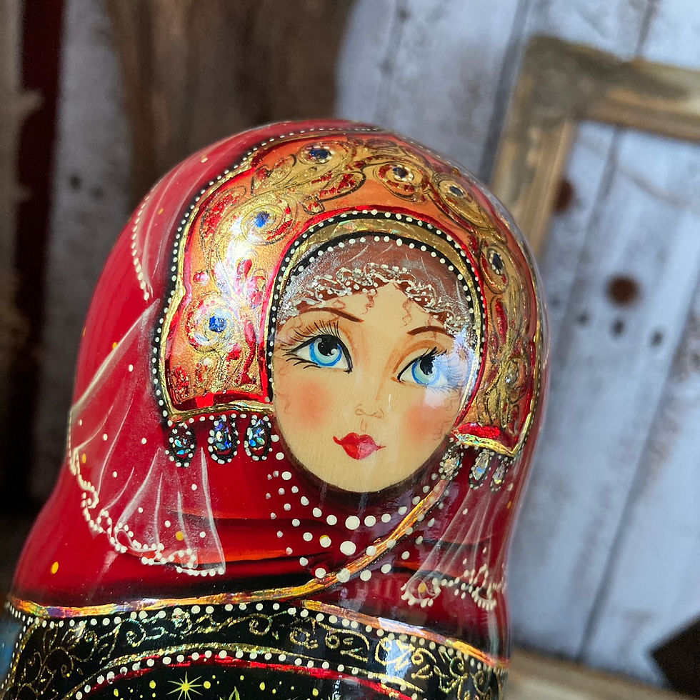 サムネイル： ≫ロシア ヴィンテージ*サンクトペテルブルク 作家物*木製 細密 マトリョーシカ