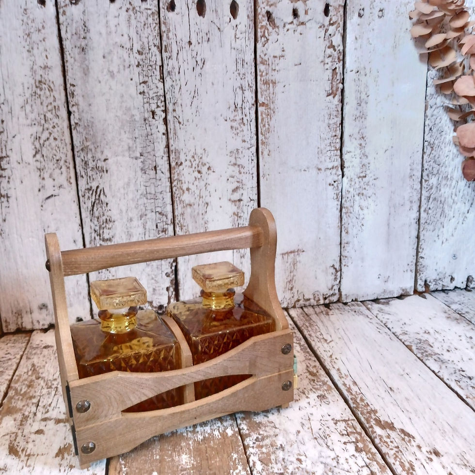 ヴィンテージ 未使用 アンバー ガラス ウイスキー ボトル ケース