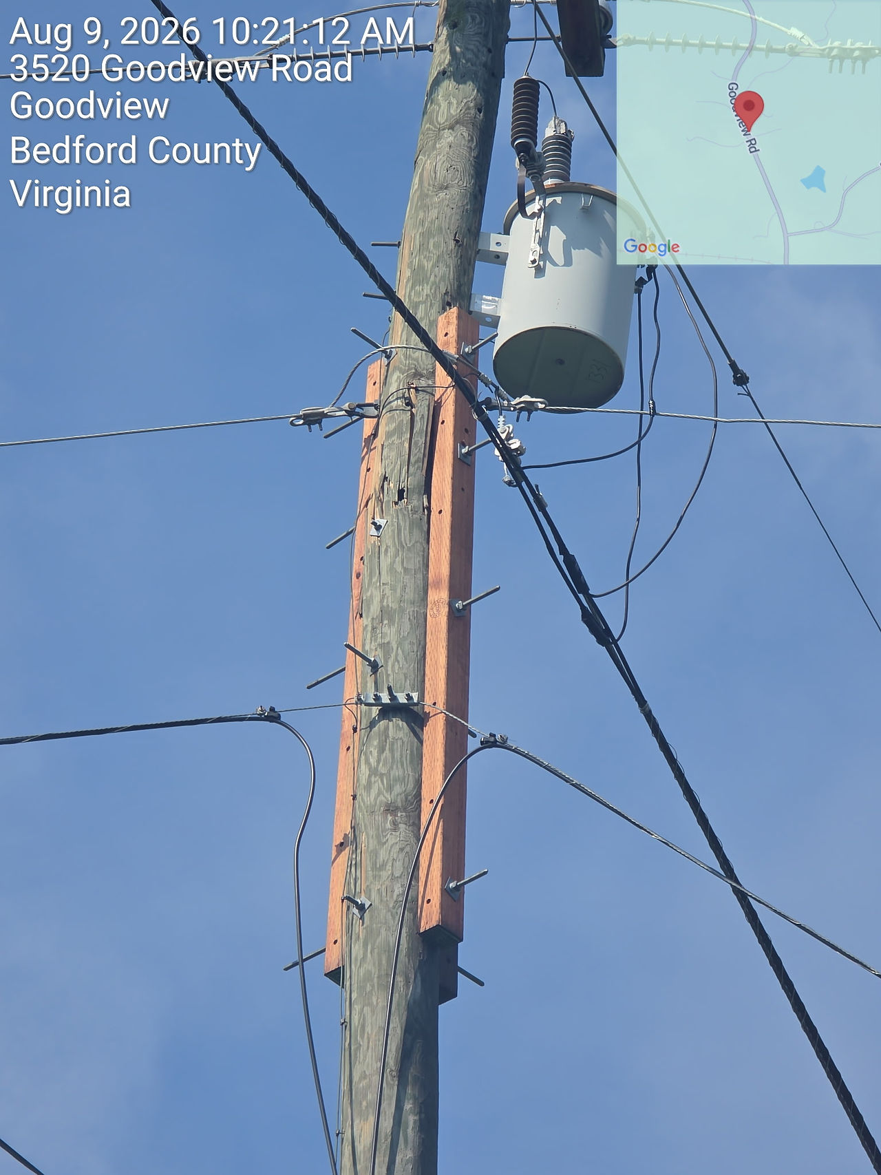 Power Pole with orange lines covered  