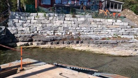 Stonewall on waterfront
