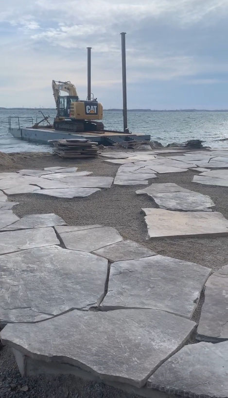 stonework by shore