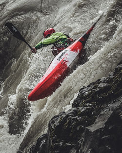 Actions hots taken from a kayak, for Viking Rafting Iceland.