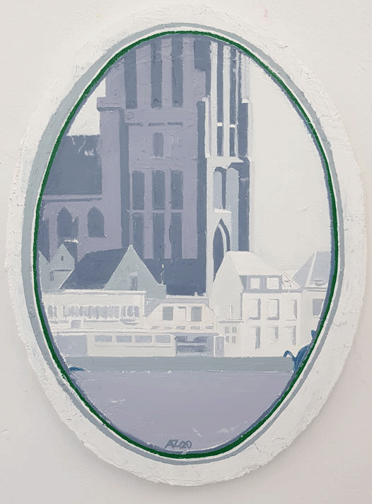 De Grotekerk en de Hooikade gezien vanaf Zwijndrecht