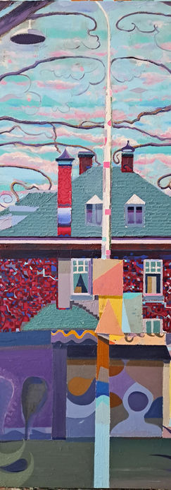 Villa, geschilderd door Albert Zwaan