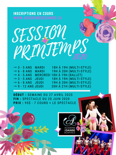 Session printemps 2020 - Les inscriptions sont lancées!