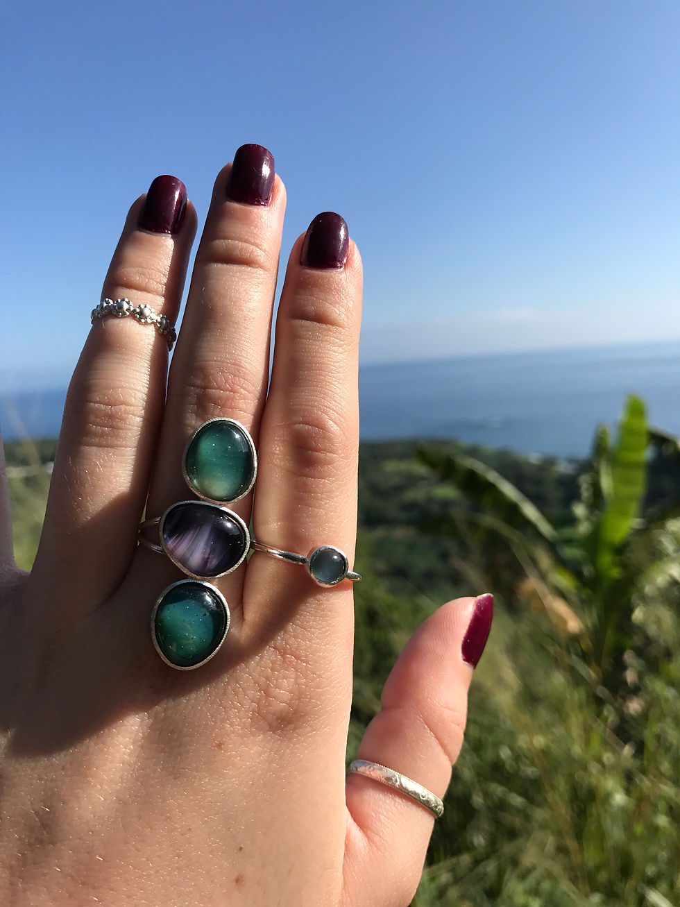 Three Piece Glass Ring