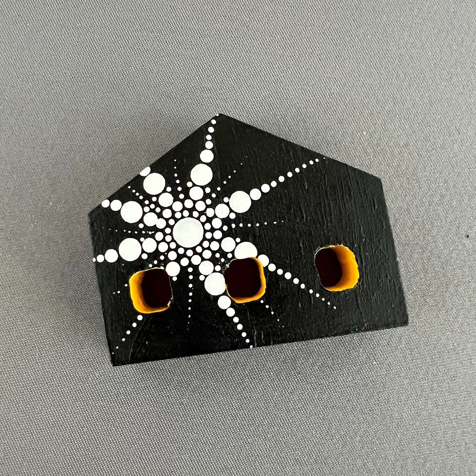 Dot Painted Free Standing House Art Piece