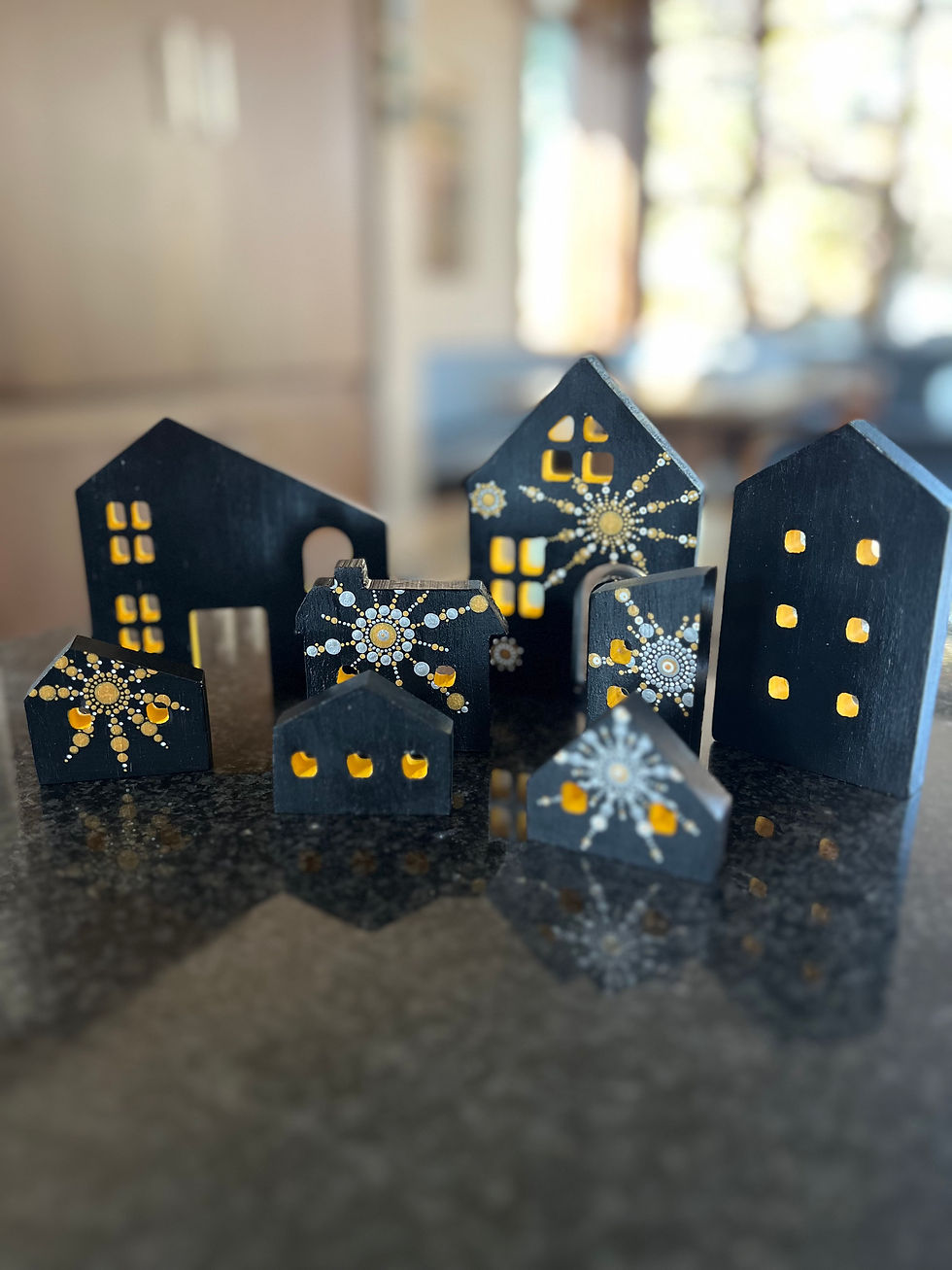 Thumbnail: Dot Painted Free Standing House Art Piece