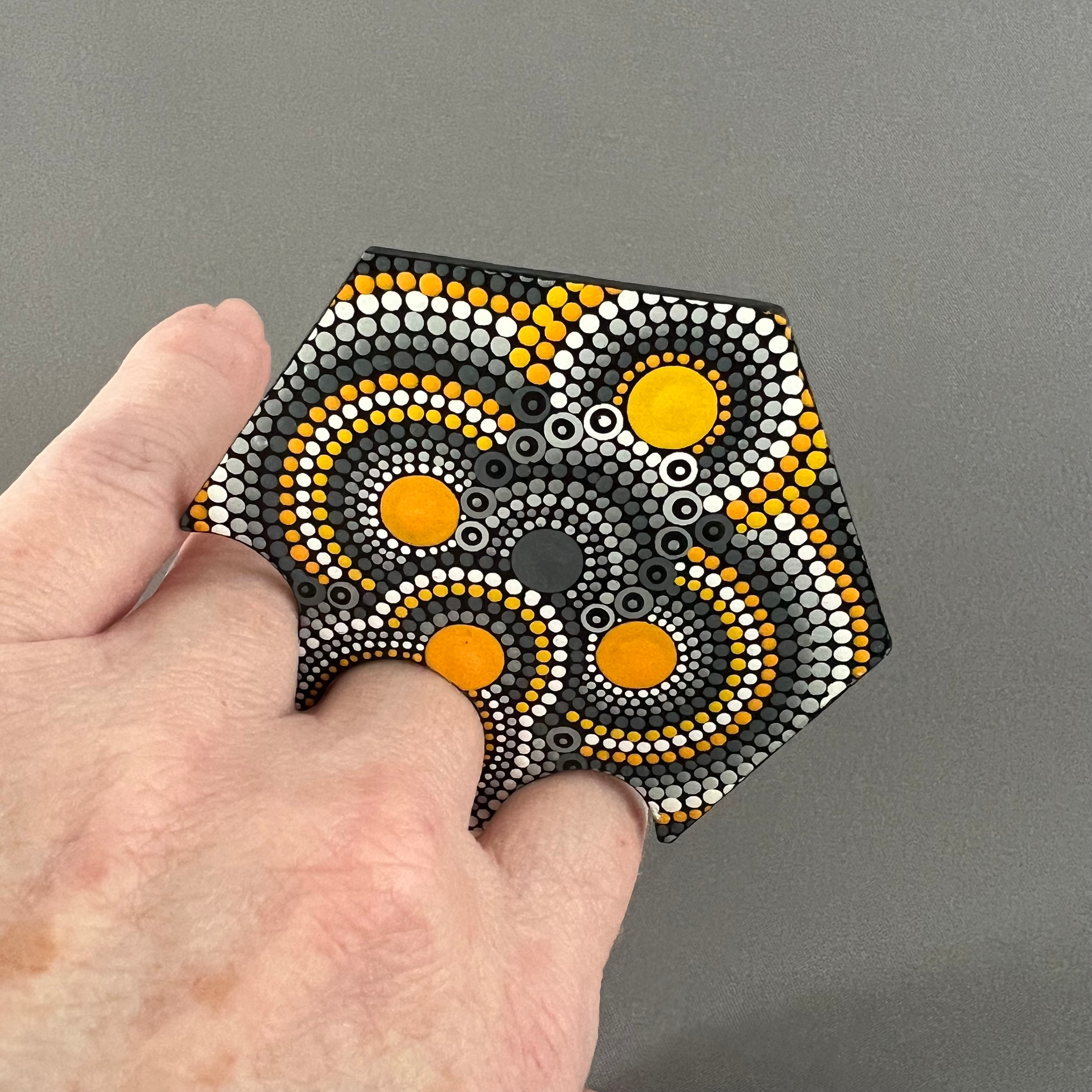 Dot Painted Wood Ring A Day 2025 68/365 Shield