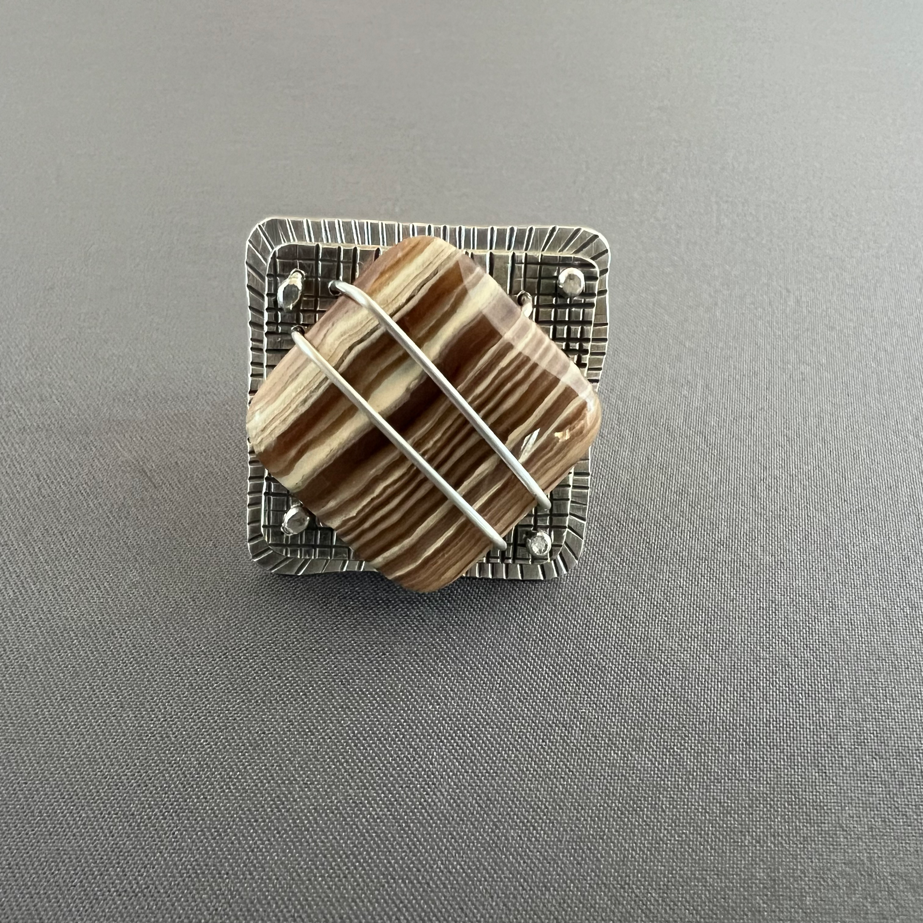 Caged Agate Ring A Day 2025 56/365 Truffle