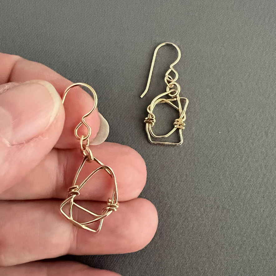 Thumbnail: Yellow Gold Filled Link Earrings