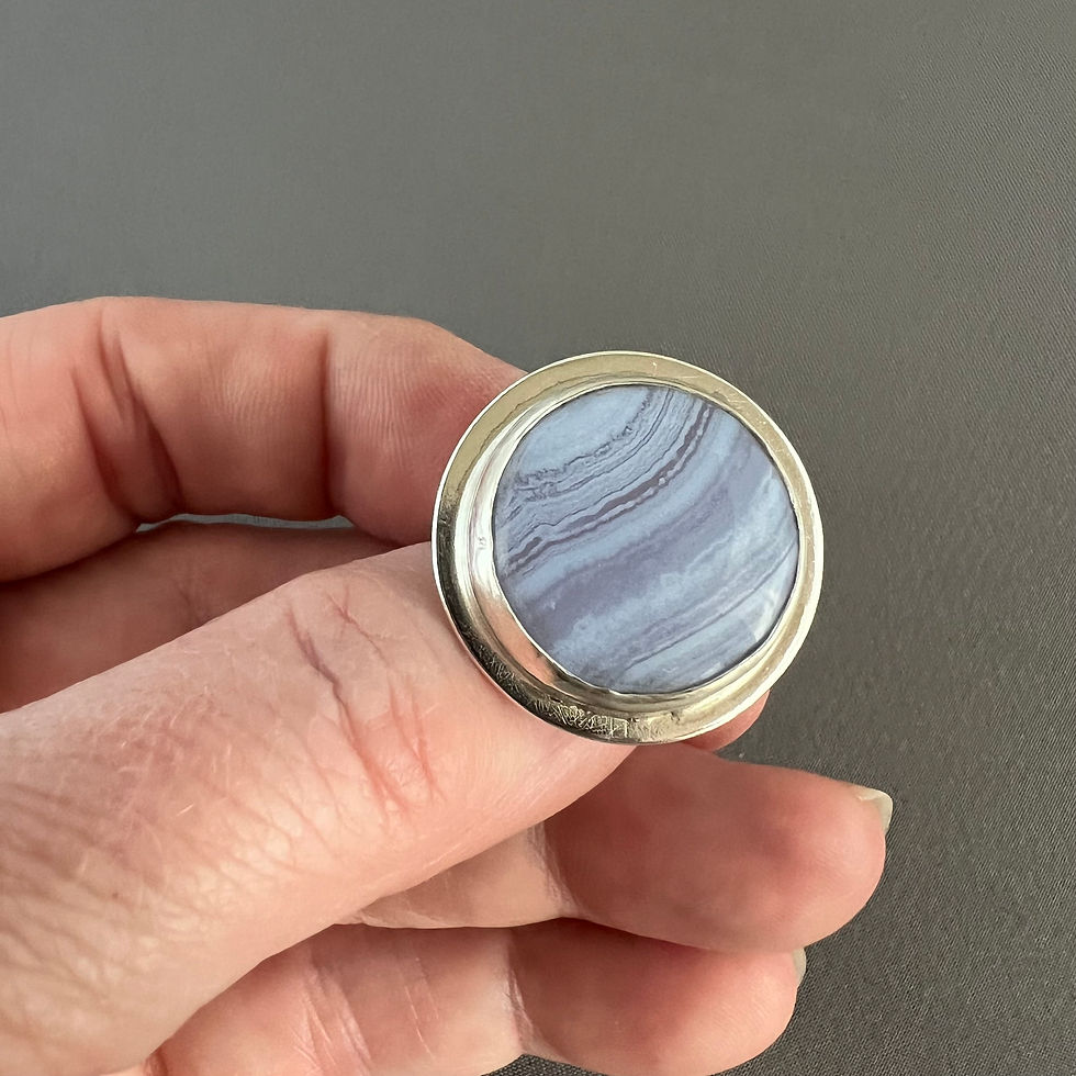 Thumbnail: Bezel Blue Lace Agate Ring A Day 2025 183/365 Luna