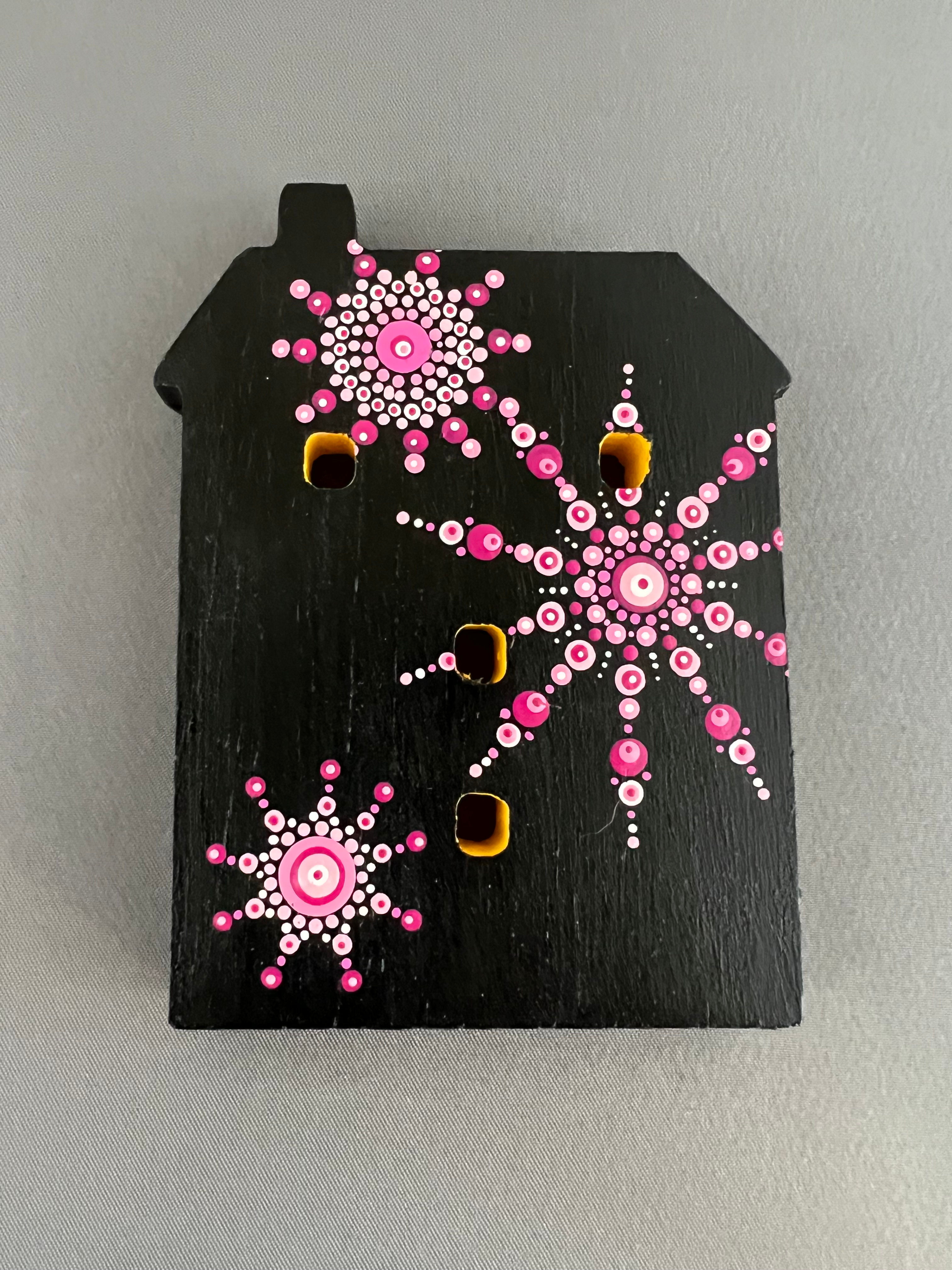 Dot Painted Free Standing House Art Piece